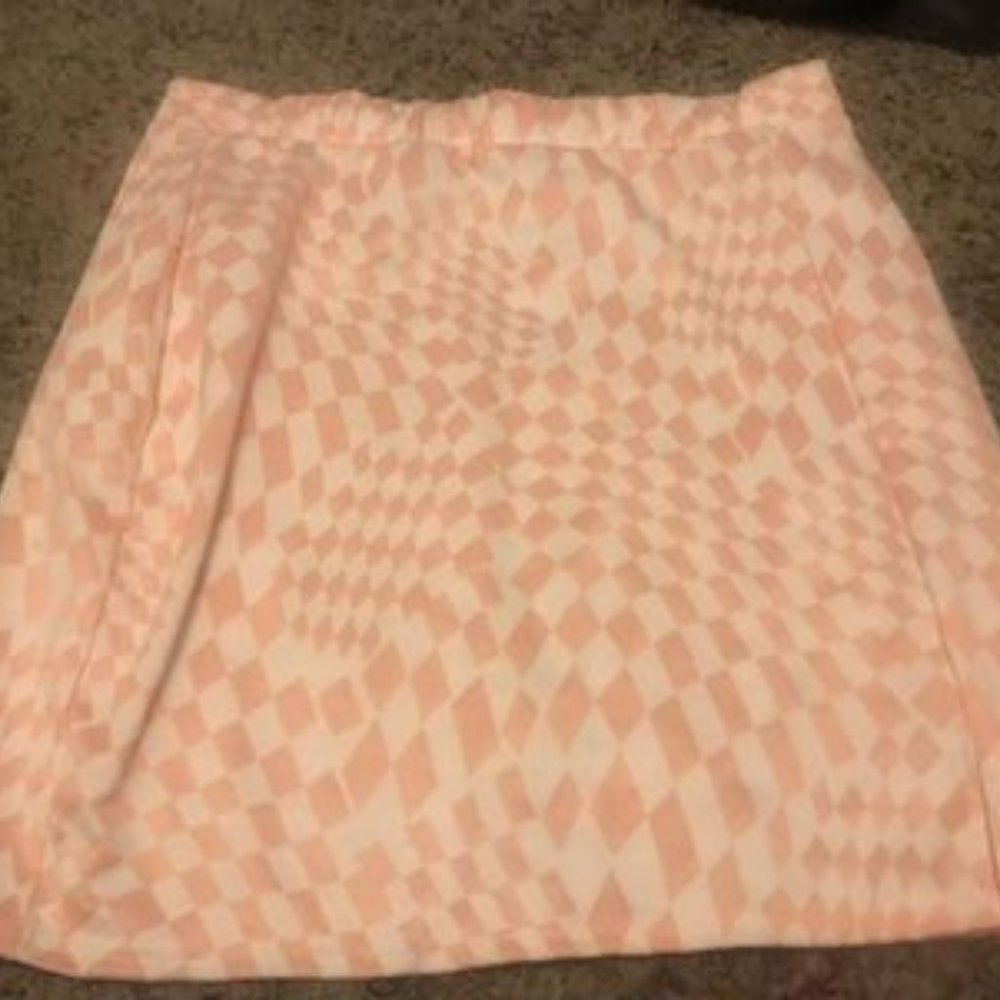 checker pink skirt